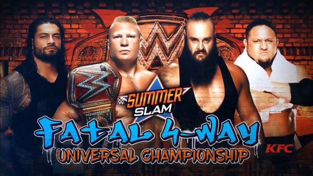 Brock Lesnar vs Roman Reigns vs Samoa Joe vs Braun Strowman - WWE SummerSlam 2017