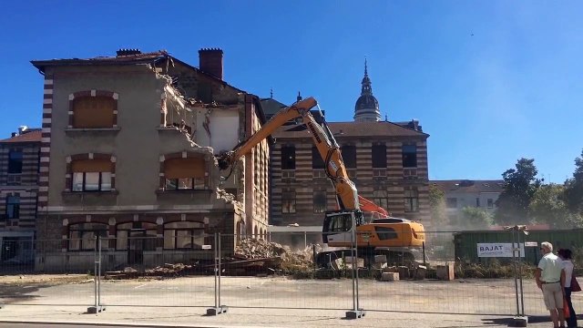 Démolition de l'aile Nord du collège Amiot (Bourg-en-Bresse)
