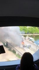 Tram en feu à Nancy