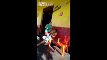 Un femme vient chercher son mari ivre dans son bar favoris !