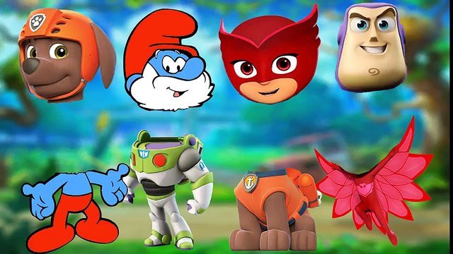 PJ Mask Compilation Wrong Head, Paw Patrol Zuma Smurf Village ToyStory Animation Finger Family Song