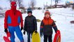 Spiderman vs Bad Baby Outdoor Playground for kids VLOG: ЧЕЛЛЕНДЖ КТО дальше съедет с горки ВЛОГ