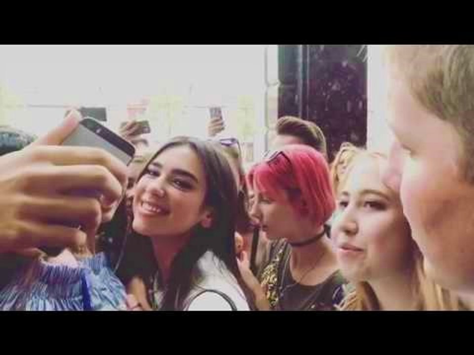 Dua Lipa meeting fans in Moscow, Russia