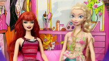 BARBIE GOES CRAZY Disney Princess & Spiderman Doll Parody with Frozen Elsa at Barbie Fashi