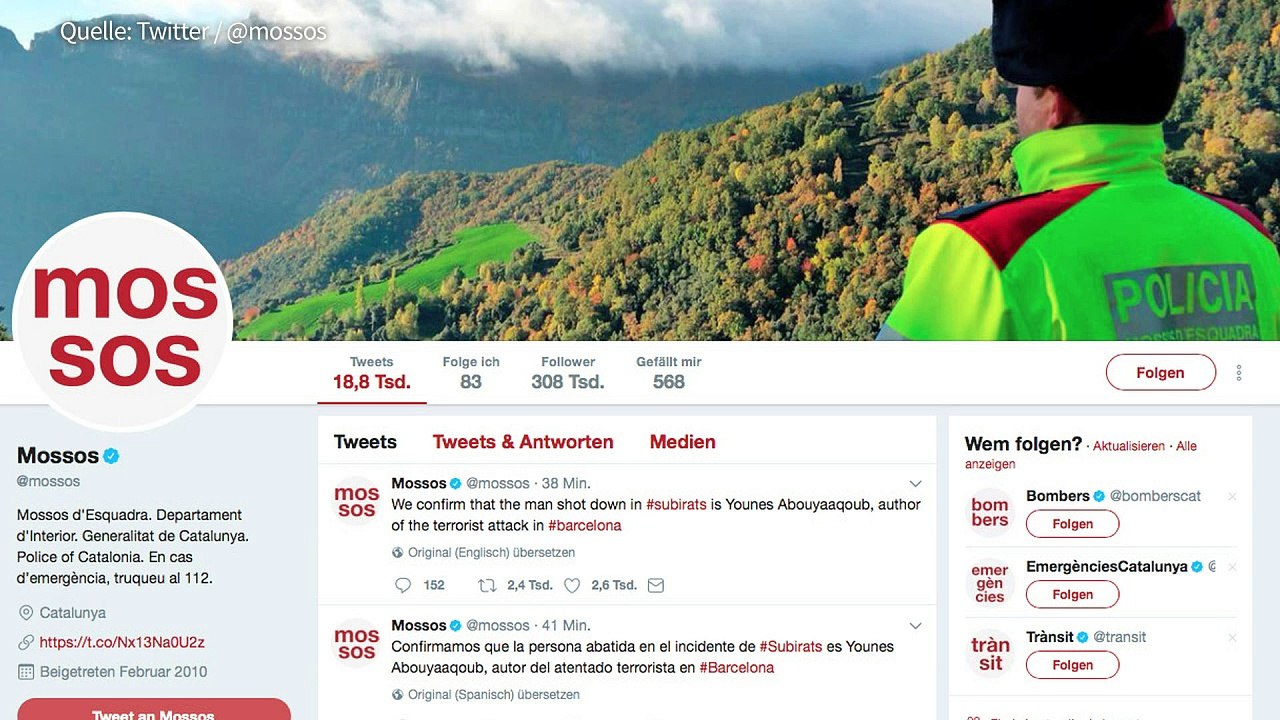 Barcelona: Attentäter und Kopf der Terrorzelle sind tot