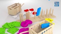 Et blocs enfants les couleurs pour Apprendre formes jouets vidéo avec en bois collection