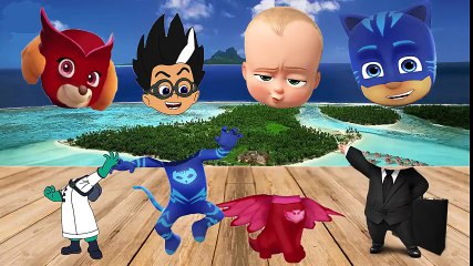 Wrong Head PJ Mask, Romeo, Catboy, Paw Patrol Sky Owlette, Boss baby Finger Family Song Learn Colors