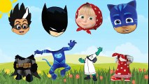 Wrong Head PJ Mask, Catboy, Remeo, Masha and Bear, Batman Finger Family Song Learn Colors Kids