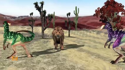Dinosaurs Vs Dinosaurs 3D Short Movie For Children Lion Tiger Elephant Action Videos 3D Di