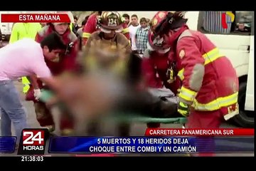 Panamericana Sur: accidente de tránsito deja 5 muertos y 18 personas heridas