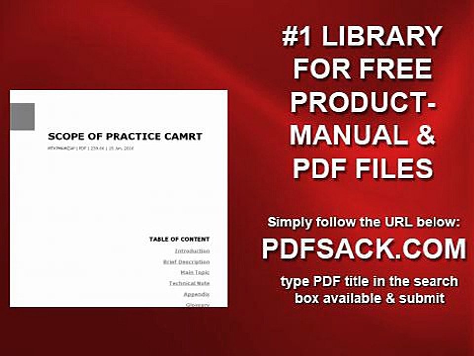 Scope Of Practice Camrt