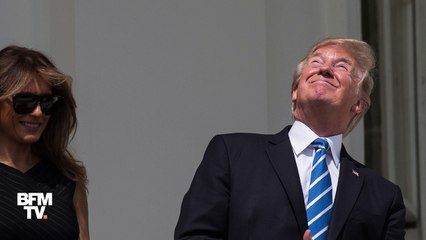 Ce moment où Trump regarde l’éclipse solaire… sans lunettes de protection