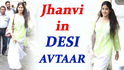 Jhanvi Kapoor spotted in TRADITIONAL look while leaving DANCE CLASSES! | FilmiBeat