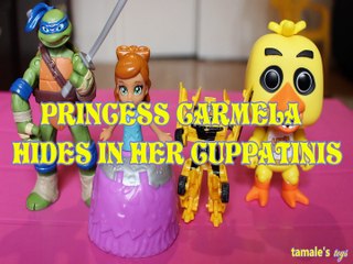 PRINCESS CARMELA LA CREME HIDES IN HER CUPPATINIS LEONARDO BUMBLEBEE CHICA TEENAGE NINJA TURTLES  Toys BABY Videos, TRAN