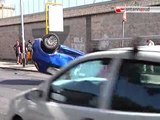TG 07.08.12 Bari: auto si ribalta in via Giulio Petroni, 3 feriti