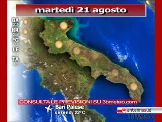 Previsioni del tempo, martedì 21 agosto