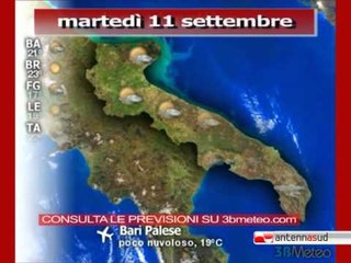 Previsioni del tempo, martedì 11 settembre