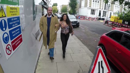 Casey Batchelor and Jonathan Sothcott spotted in London