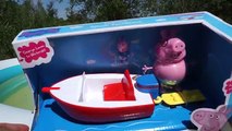 Cerdo juguete video Niños para Peppa Pig con la familia viaja en barco peppa de desarrollo
