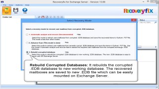 Recoveryfix for exchange server video helps you to reapir corrupted EDB and convert into PST
