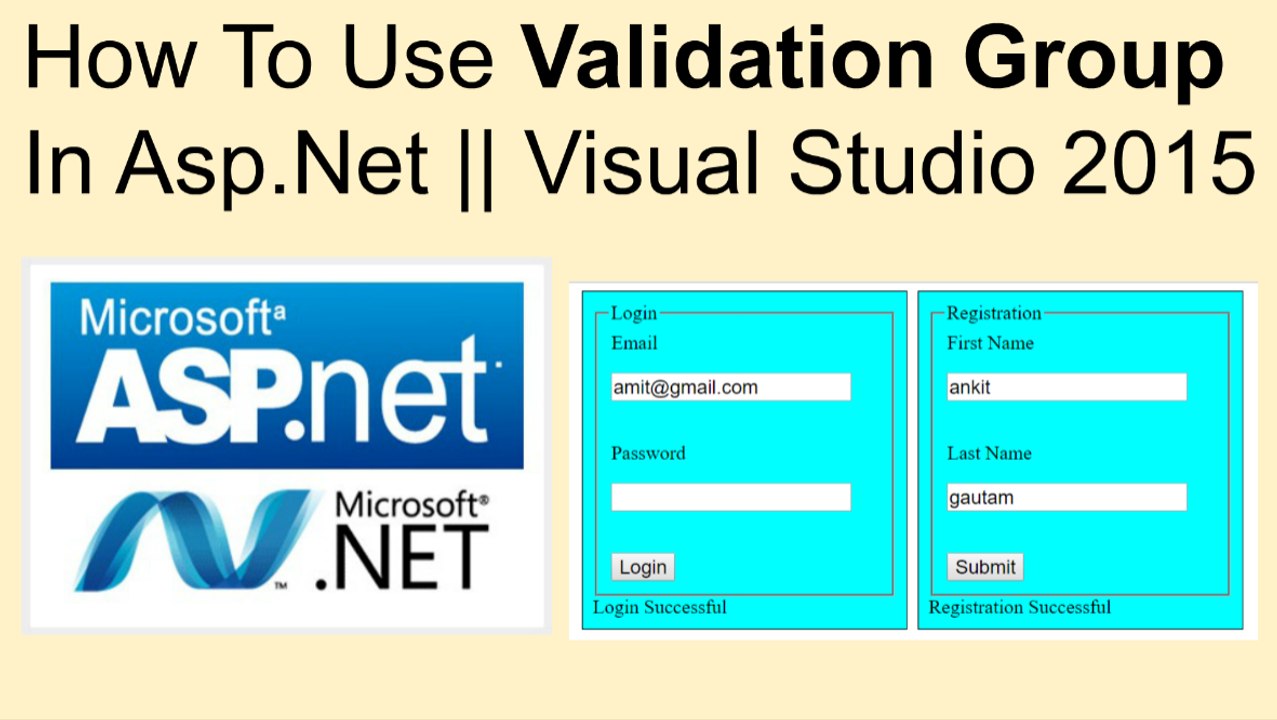 How to use validation group in asp.net || visual studio 2015