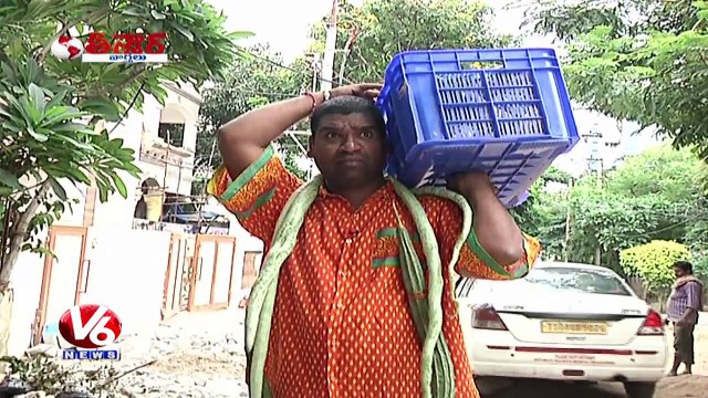 Bithiri Sathi On Benefits Of Vegetarian Food - Teenmaar News - V6 News