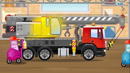 Arabalar köprü yapıyor - Vinç - Çizgi Film türkçe - Video çocuk için