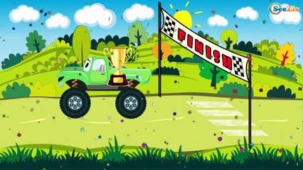 Auto de Carreras! La Excavadora en Auto Ciudad | Dibujos animados para niñas y niños