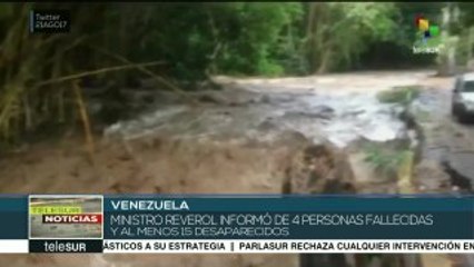 Fuertes lluvias dejan cuatro muertos en el norte de Venezuela