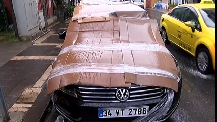 Vatandaşlardan Araçlarına Kartonlu ve Halılı Dolu Önlemi