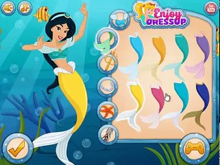 Disney Mermaid Princesses  All Disney Princesses Dress Up  Princess Elsa Becomes A Real Mermaid  , Cartoons game animated movies 2018