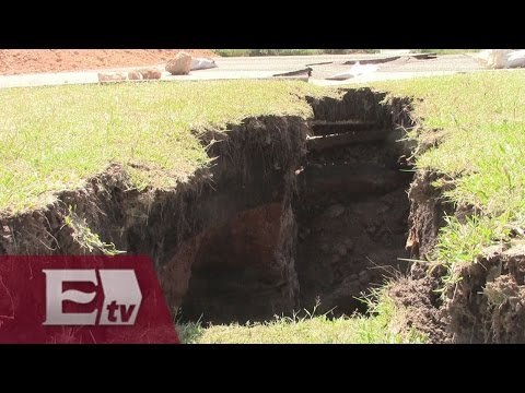 “Patricia” deja gigantesca grieta en Jesús María, Aguascalientes