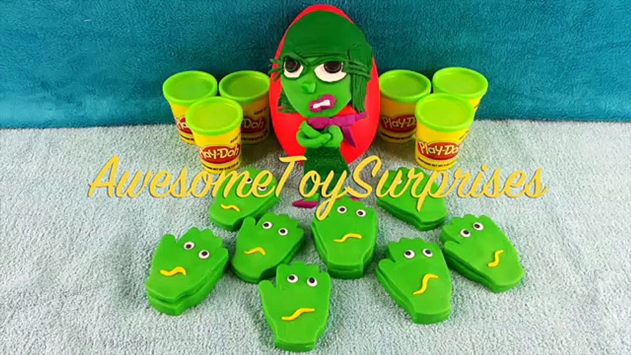 Opening Play Doh Disney Pixar Inside Out Movie Surprise Eggs - Disgust Anger Joy Sadness F