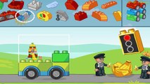 Voiture dessin animé Jeu enfants Apprendre Cour de récréation remorquer camions Police de lego duplo |