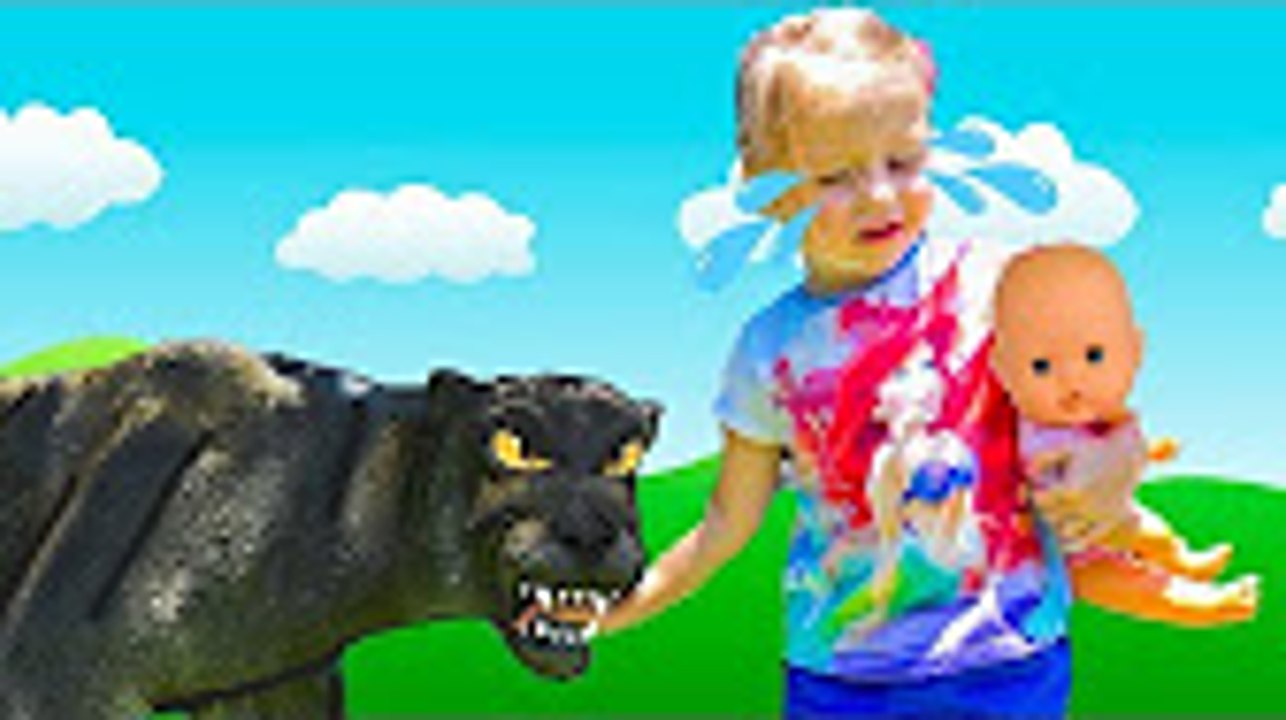 Bad Kid ran away from home to Outdoor Playground in park for kids Funny Baby Pretend Play