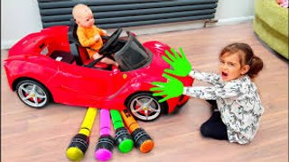 Silicone Baby Driving little girl Car - Learn Colors Video