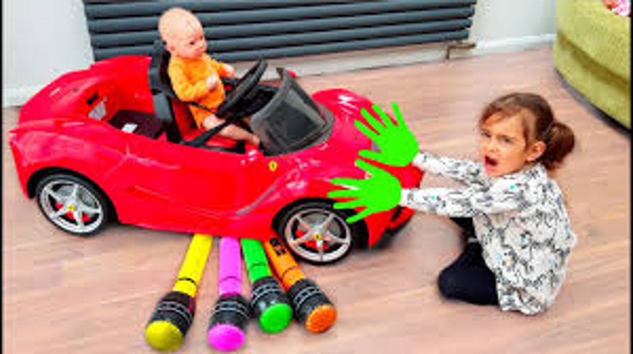 Silicone Baby Driving little girl Car - Learn Colors Video