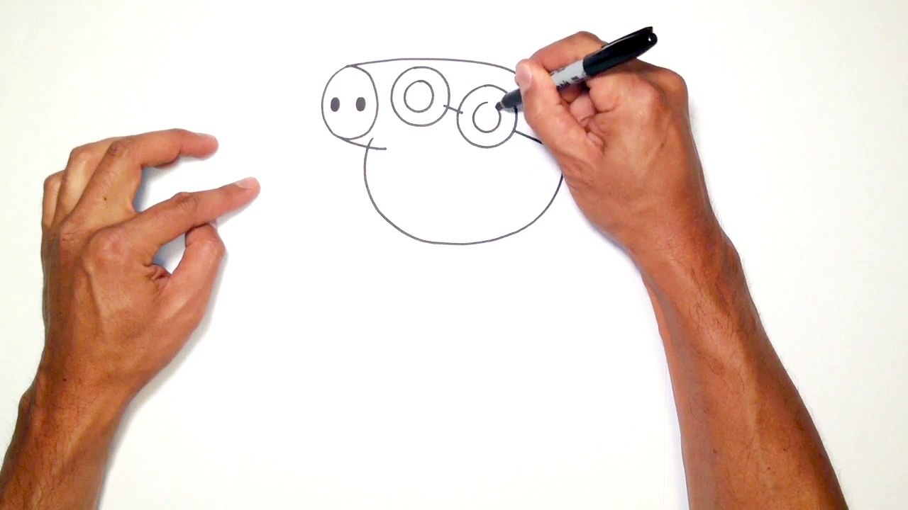 How to draw Peppa Pig family Daddy step by step easy drawing for kids