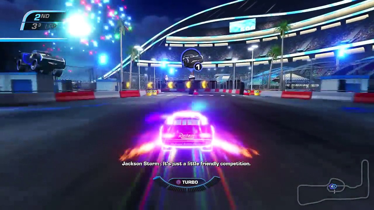 Cars 3: Driven to Win (PS4) Gameplay Lightning McQueen vs. Jackson Storm (Hard Mode)
