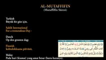 Mutaffifin Suresi (سورة المطففين) lezen Nederlands, Engels, Malizia, Omheining, Turks