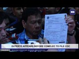 Duterte appears before Comelec to file COC