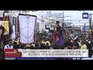 Devotees gather to Quiapo Church for the blessing of Black Nazarene replicas