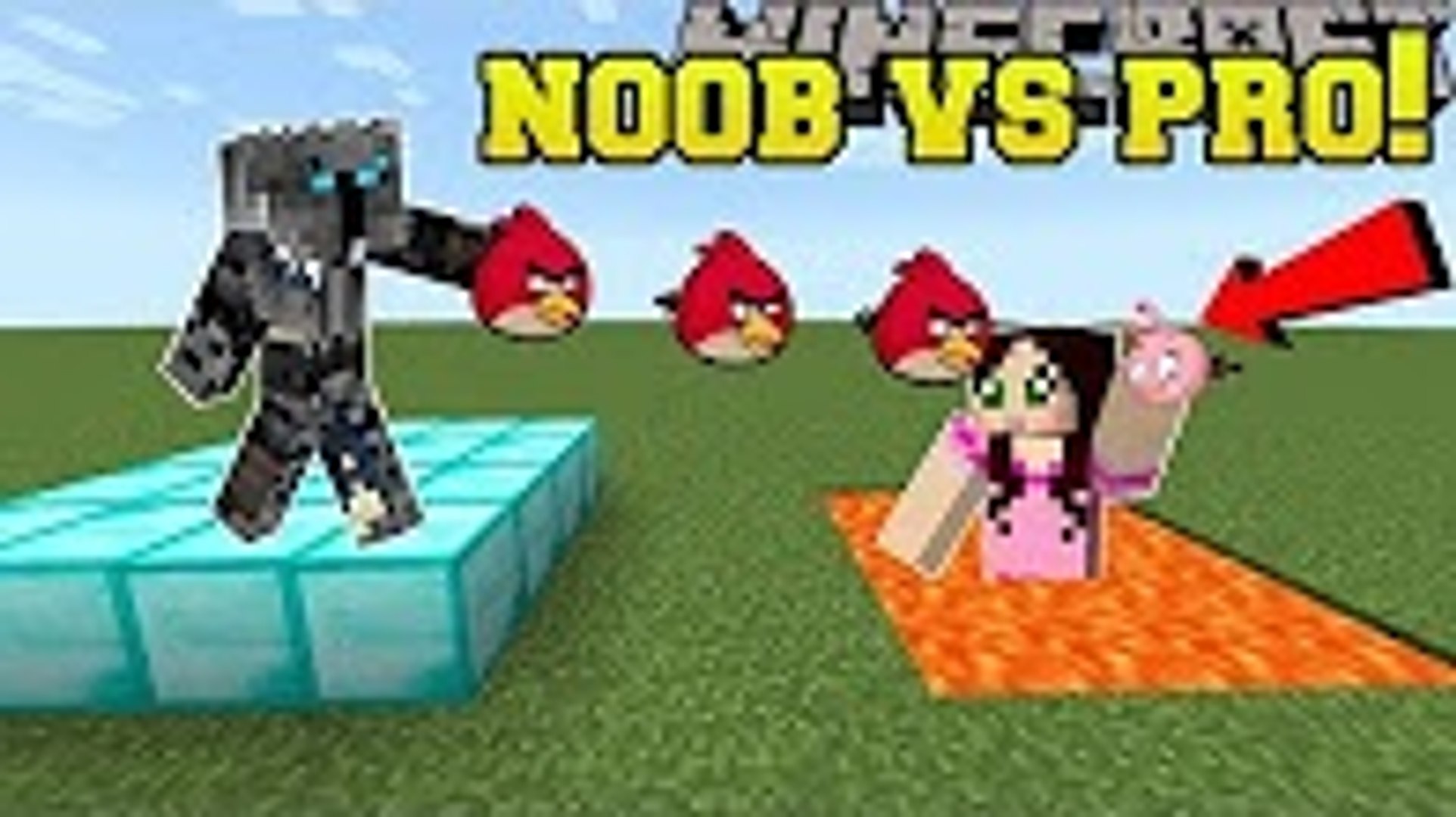 Popularmmos Minecraft Noob Vs Pro Angry Birds Mini Game - popularmmos pat and jen minecraft noob vs pro roblox disaster survival mini game