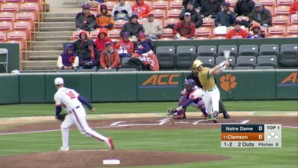Clemson Baseball || Notre Dame Game Highlights 3/12/17
