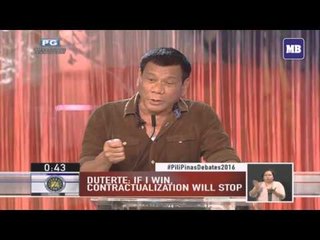 Mayor Rody Duterte on contractualization issue