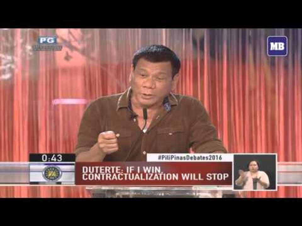 Mayor Rody Duterte on contractualization issue