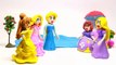 Wrong Dress Disney Princess Frozen Elsa Rapunzel Play doh STOP MOTION Learn Colors Finger Family