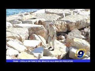 Trani |  Crolla un fianco del braccio alla baia dei pescatori