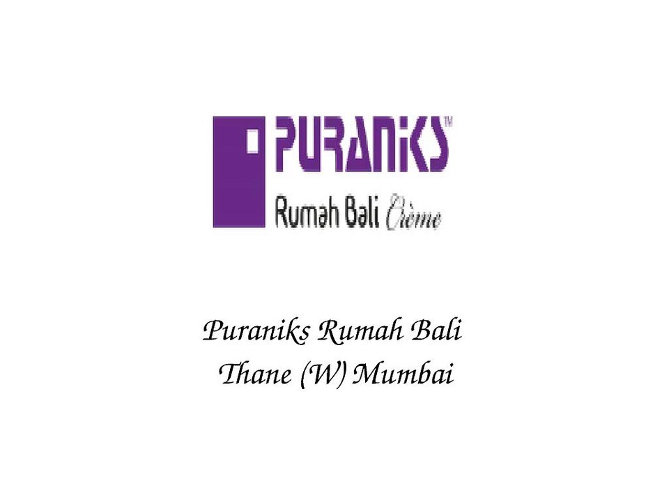 1 and 2 BHK Apartments - Puraniks Rumah Bali @ 9266633040
