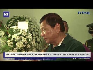 President Duterte visits the wake of soldiers and policemen at Iligan City